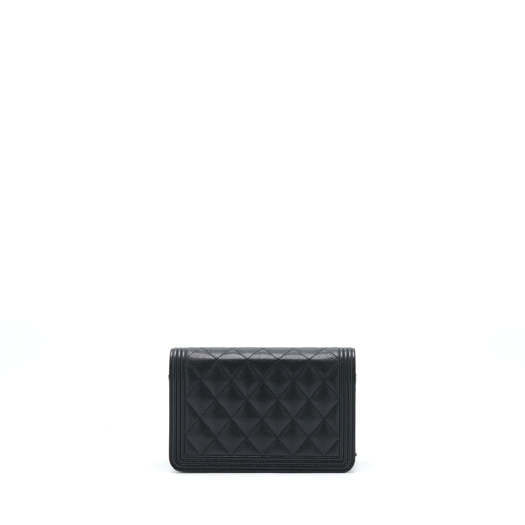 Chanel Boy Wallet On Chain Caviar Black L