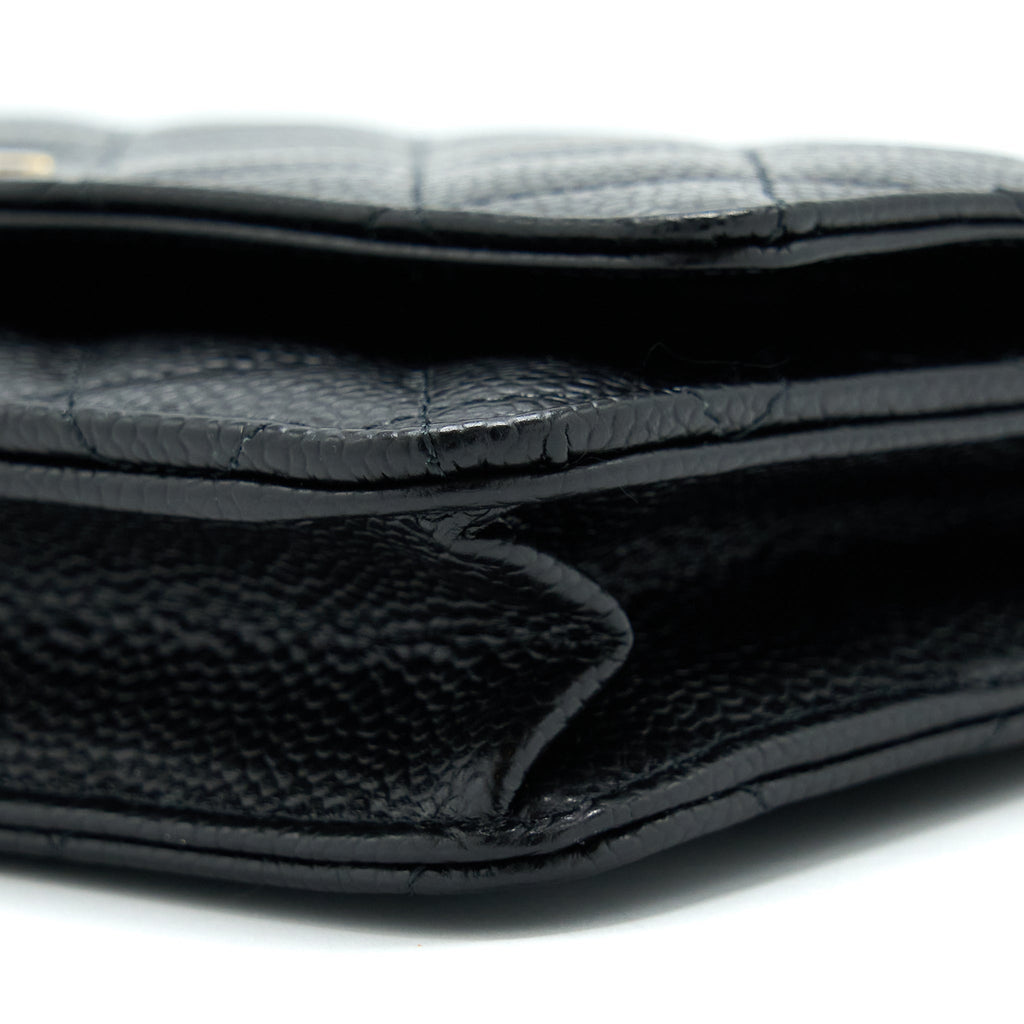 Chanel Classic Wallet On Chain Caviar Black  (Microchip)