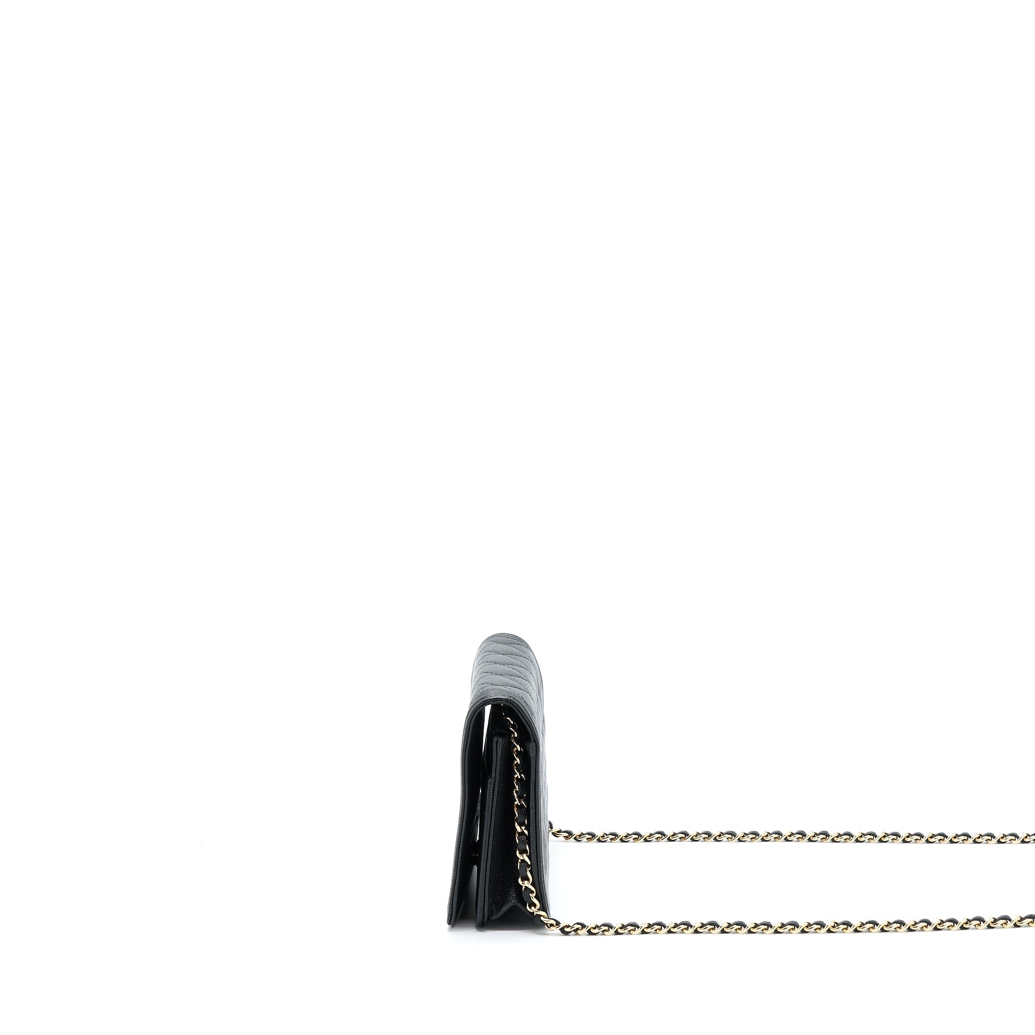 Chanel Boy Wallet On Chain Caviar Black L