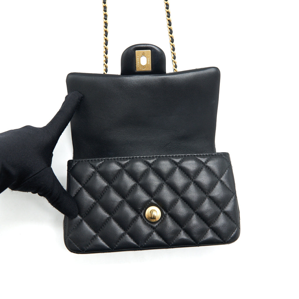 Chanel Top handle rectangular flap bag lambskin