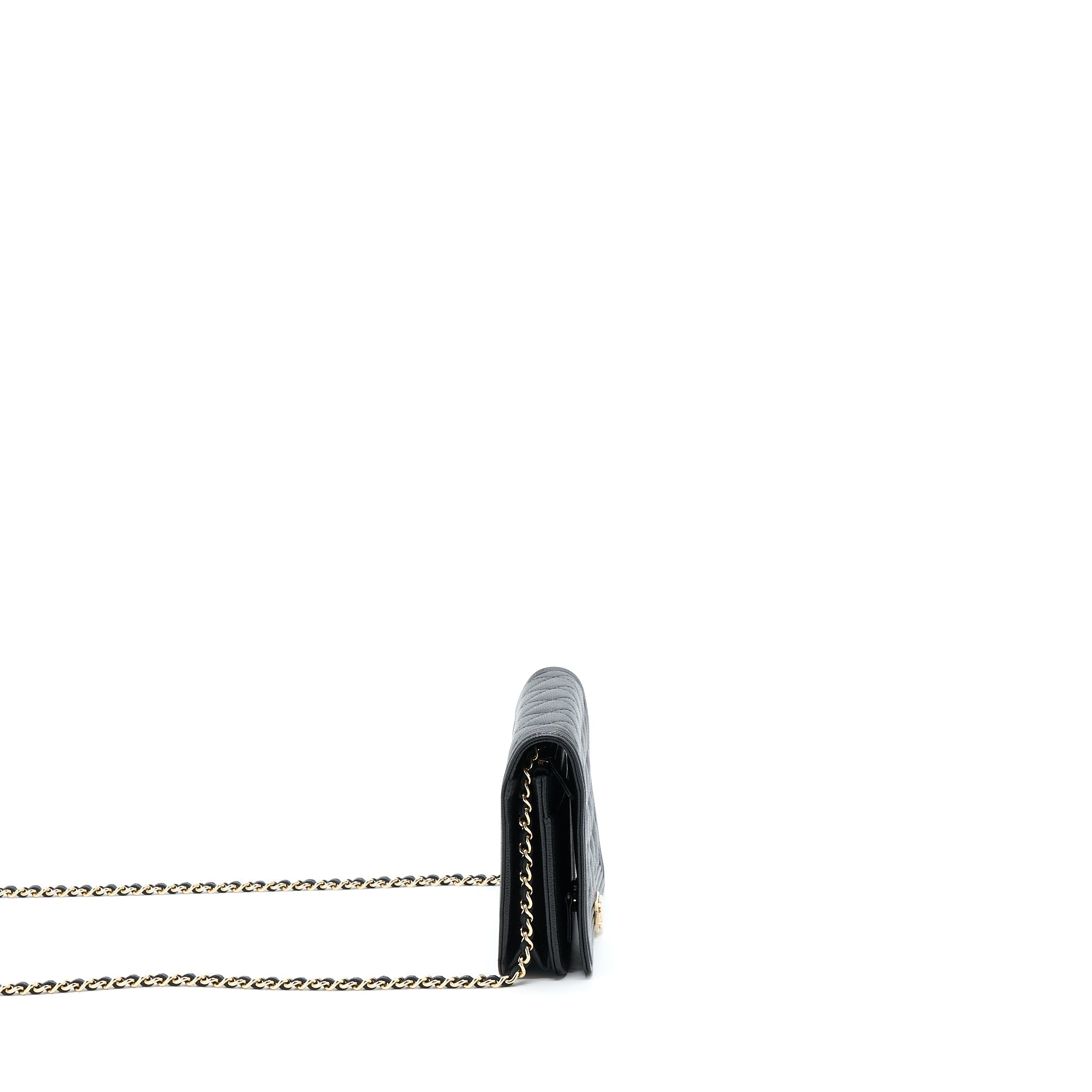 Chanel Boy Wallet On Chain Caviar Black L