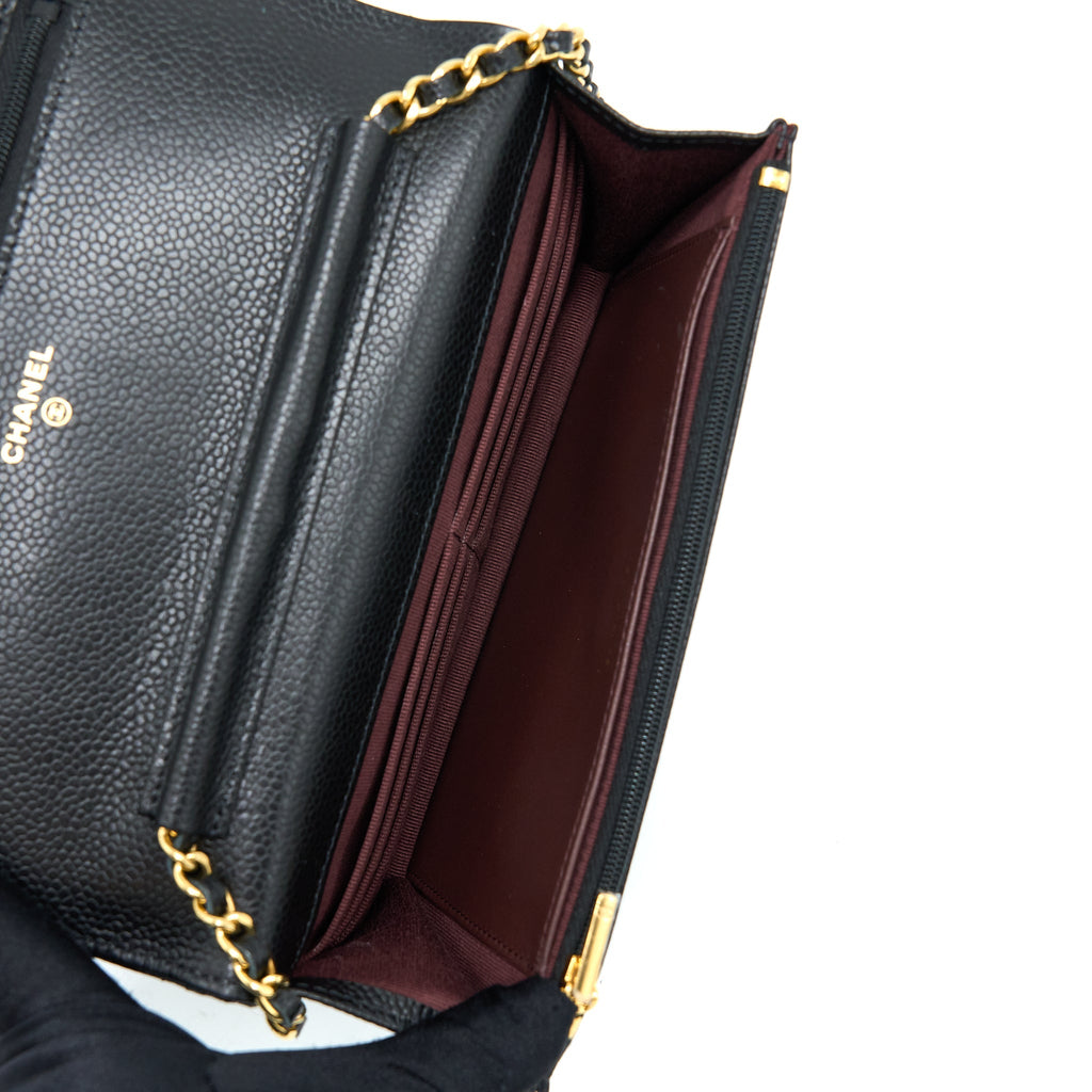 Chanel Classic Wallet On Chain Caviar Black  (Microchip)