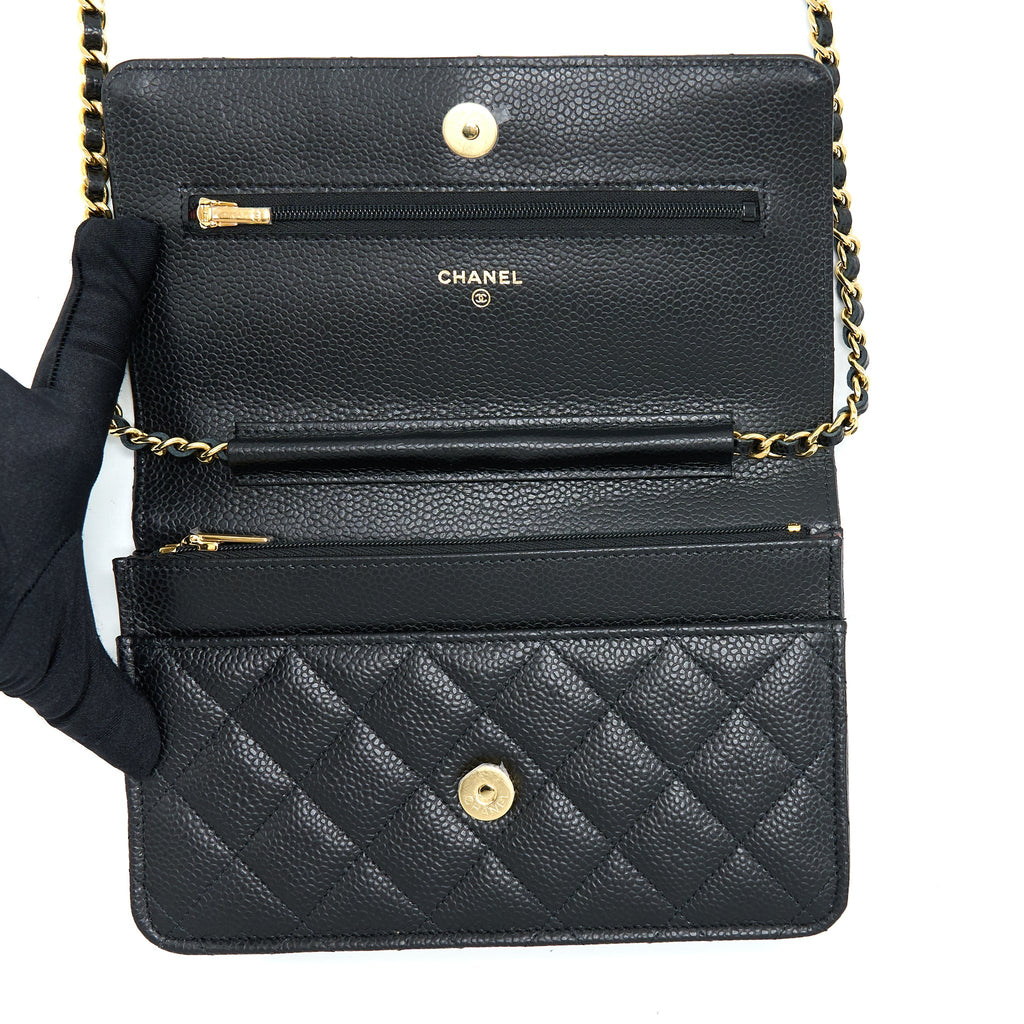 Chanel Classic Wallet On Chain Caviar Black  (Microchip)