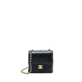 Chanel 22K Retro Classic New Square Mini Flap Bag Goatskin Black  (Microchip)