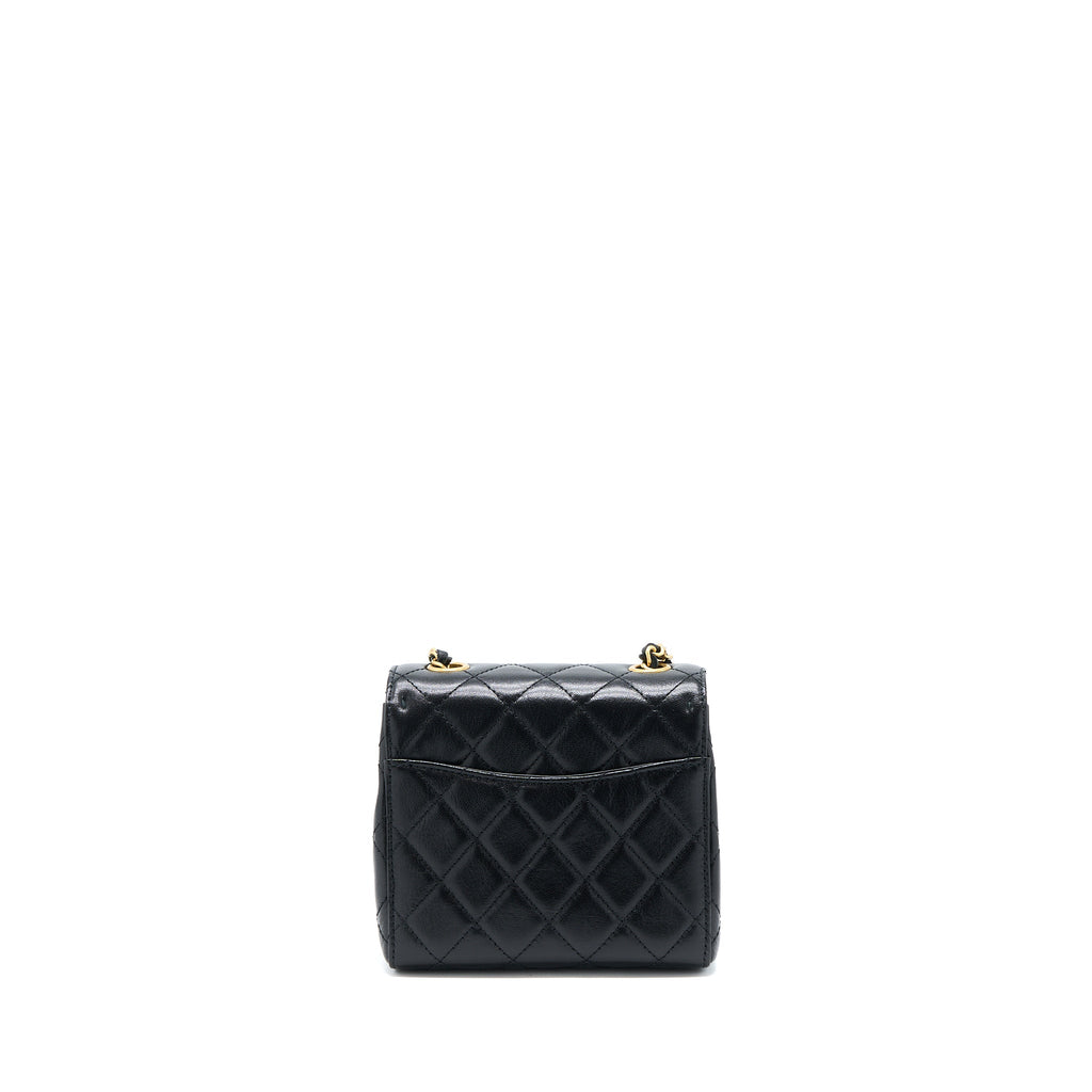 Chanel 22K Retro Classic New Square Mini Flap Bag Goatskin Black  (Microchip)