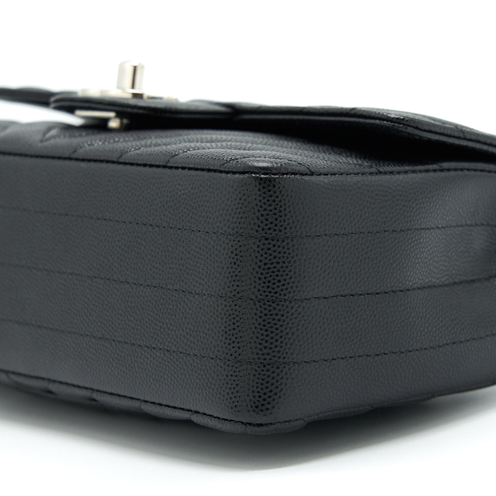 Chanel Chevron Mini Rectangular Flap Bag Caviar Black