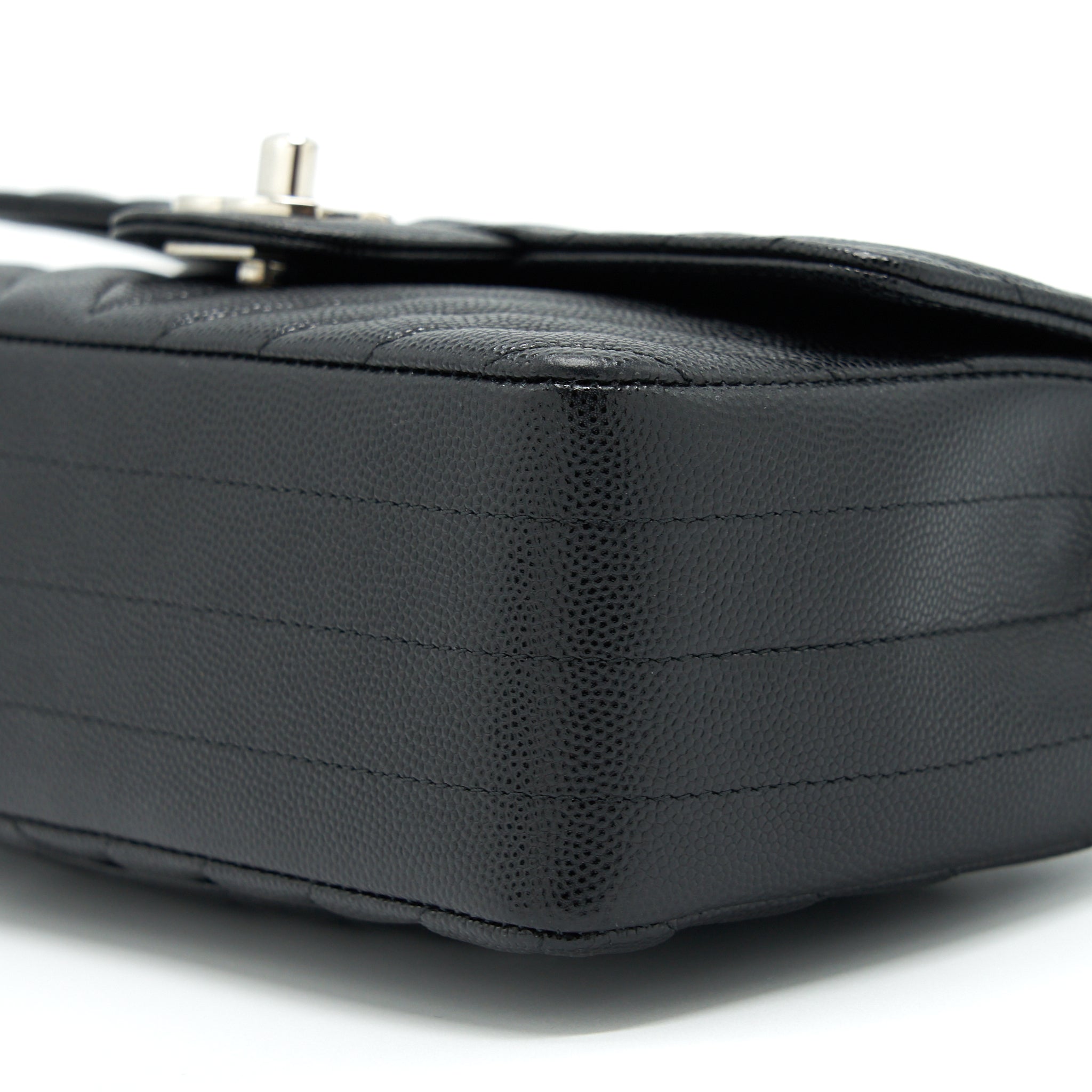 Chanel Chevron Mini Rectangular Flap Bag Caviar Black