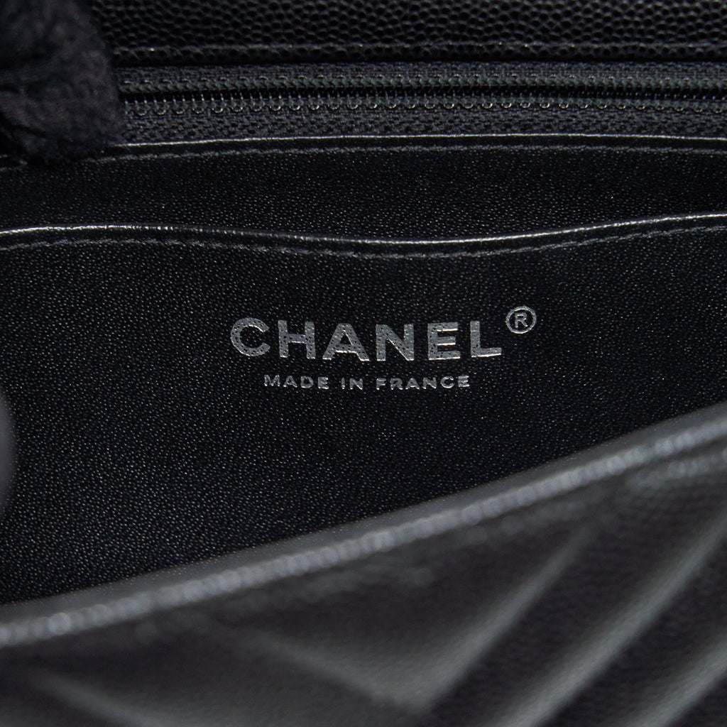 Chanel Chevron Mini Rectangular Flap Bag Caviar Black