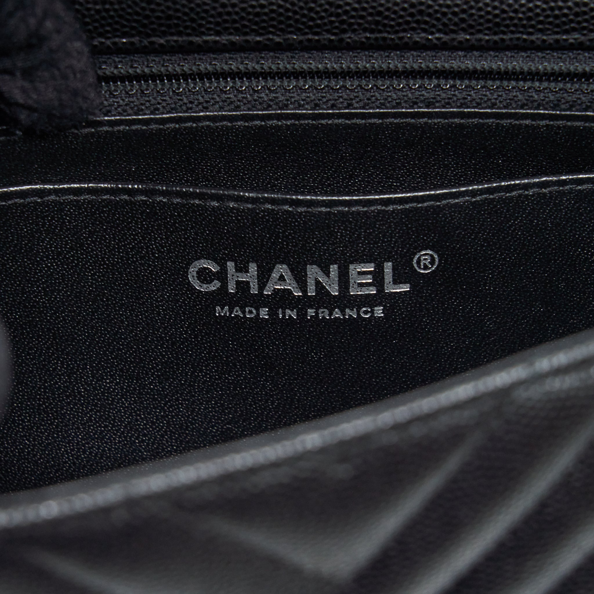 Chanel Chevron Mini Rectangular Flap Bag Caviar Black