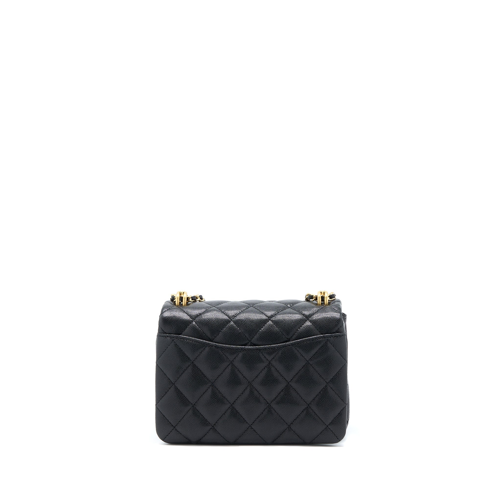 Chanel 22K Coco First Flap Bag Grained Calfskin Black  (Microchip)
