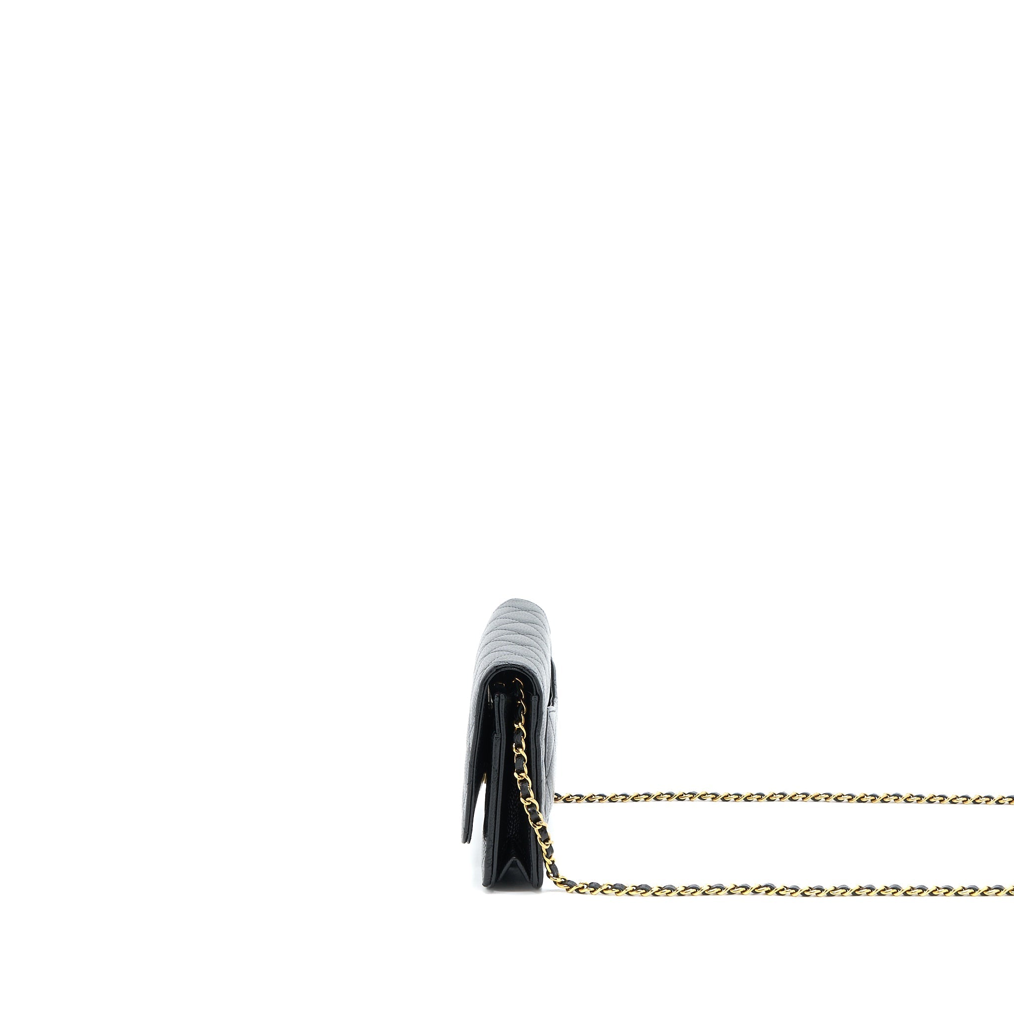 Chanel Classic Wallet On Chain Caviar Black  (Microchip)