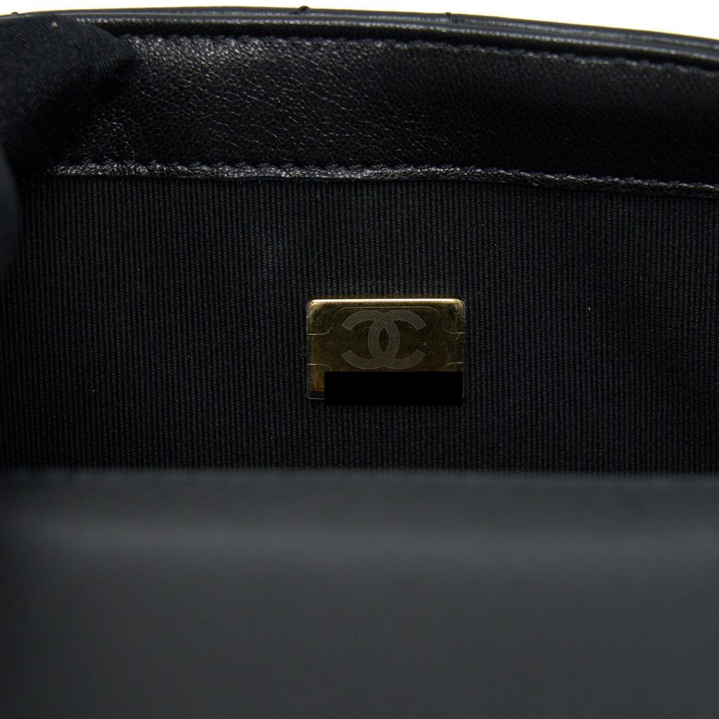 Chanel Quilted Medium Square Flap Bag Lambskin Black Brushed