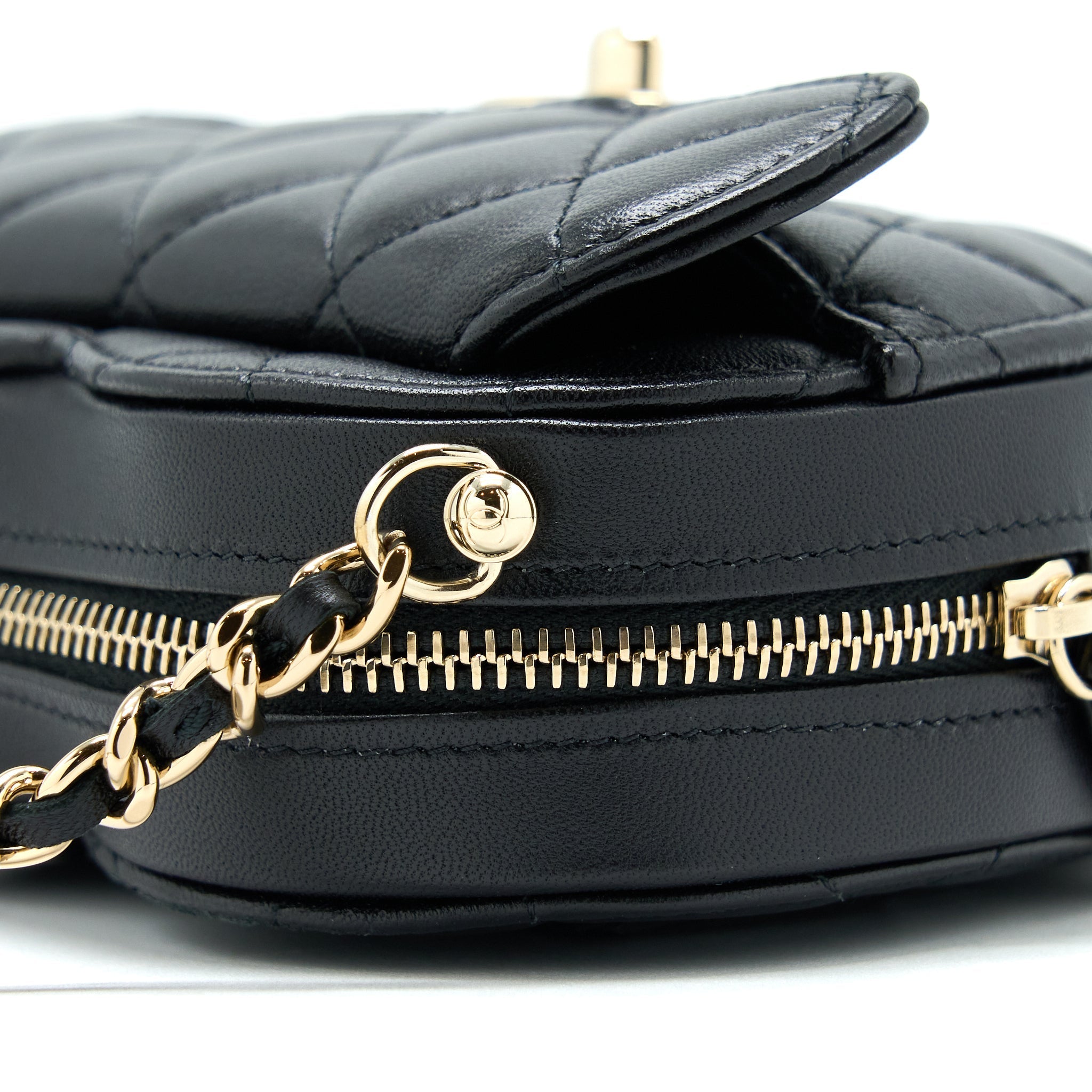 Chanel 22S Small Heart Bag Lambskin Black L