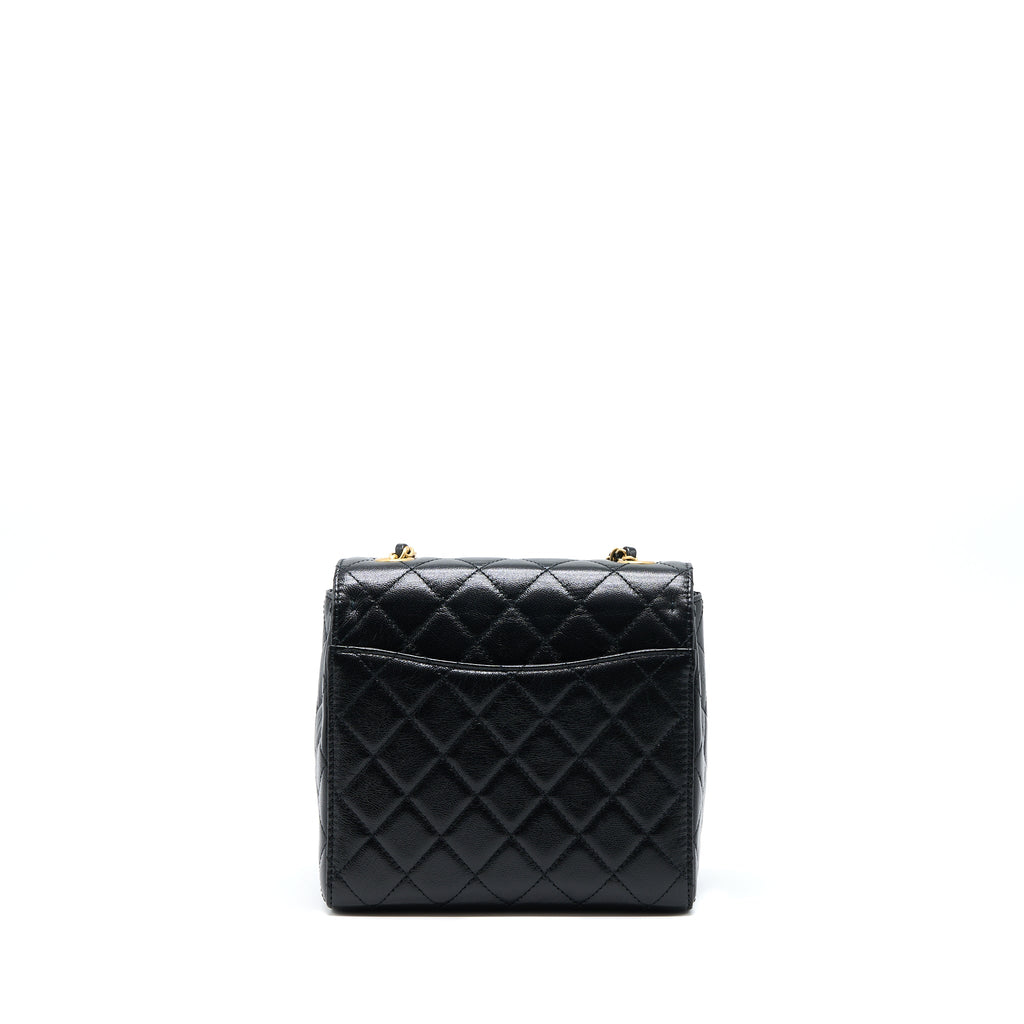 Chanel 22K Retro Classic New Square Flap Bag Goatskin Black  (Microchip)