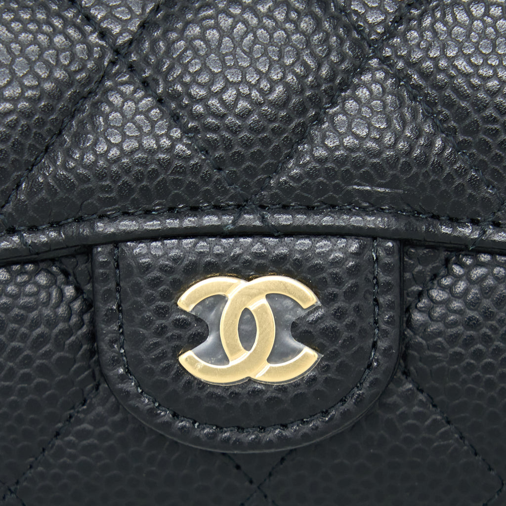 Chanel Classic Flap Cardholder Caviar Black (Microchip)