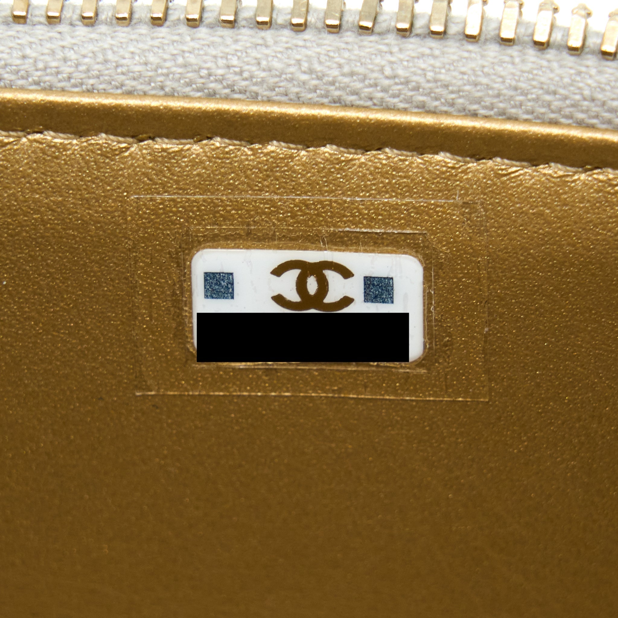 Chanel 22B Pearl Crush Long Vanity With Chain Lambskin Grey