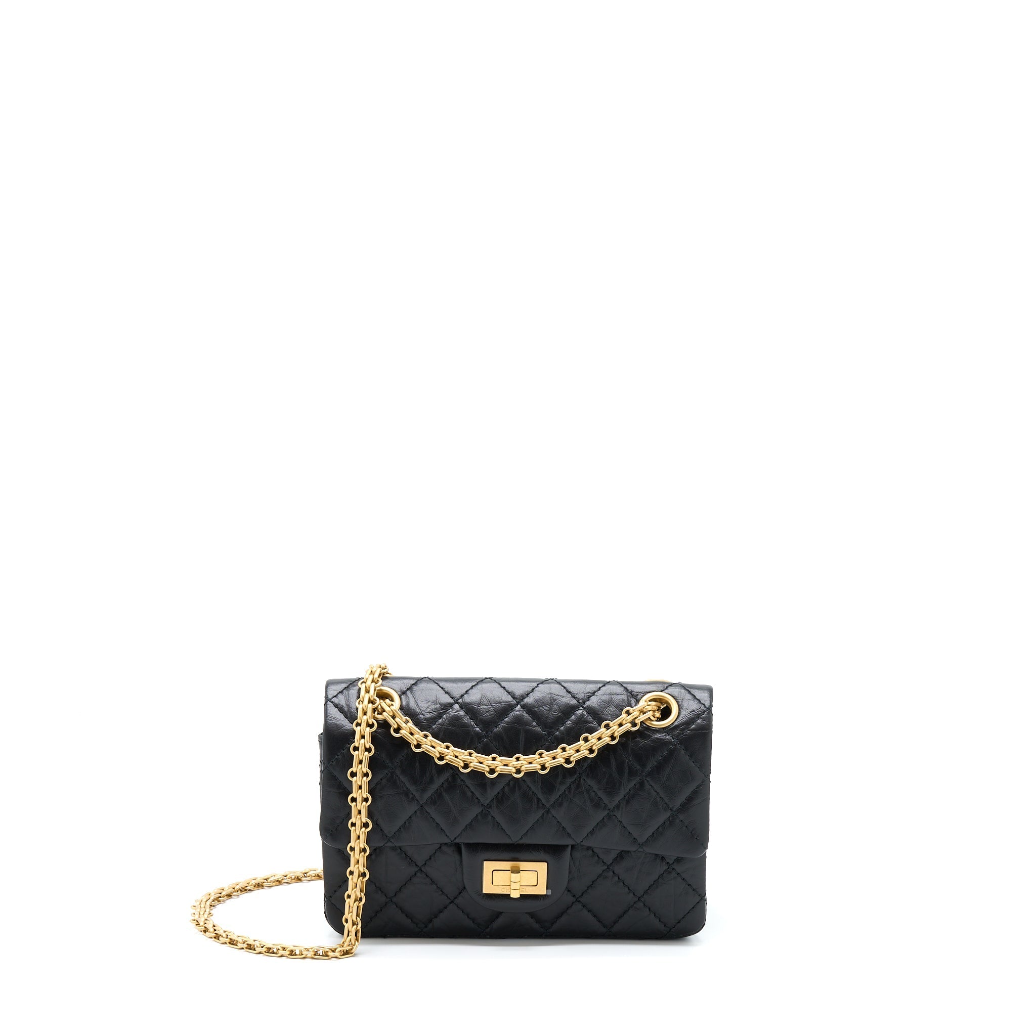 Chanel Mini 2.55 Reissue Flap Bag Aged Calfskin Black Brushed