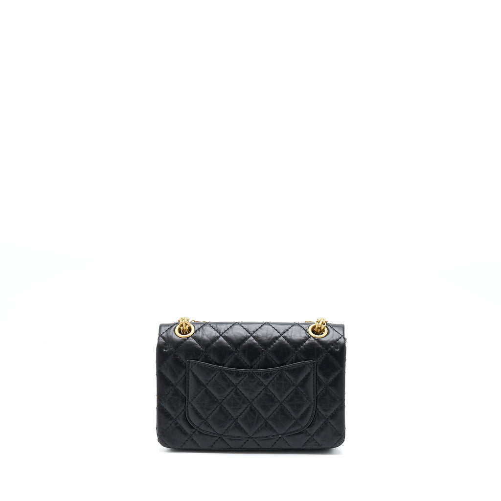 Chanel Mini 2.55 Reissue Flap Bag Aged Calfskin Black Brushed