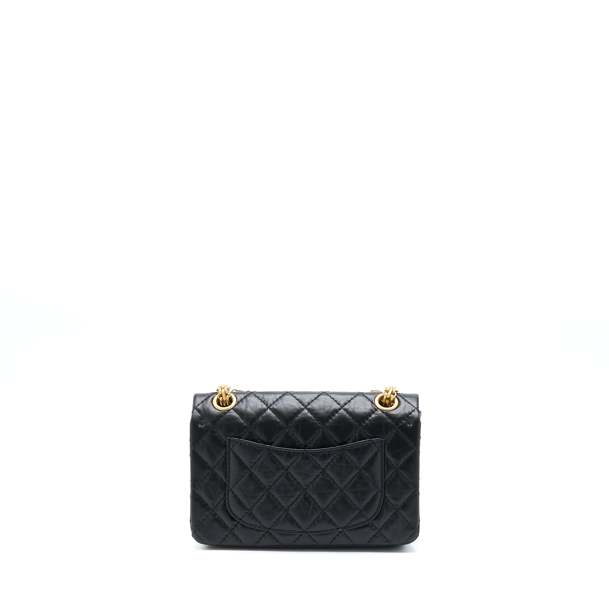 Chanel Mini 2.55 Reissue Flap Bag Aged Calfskin Black Brushed