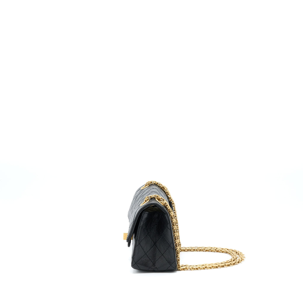 Chanel Mini 2.55 Reissue Flap Bag Aged Calfskin Black Brushed