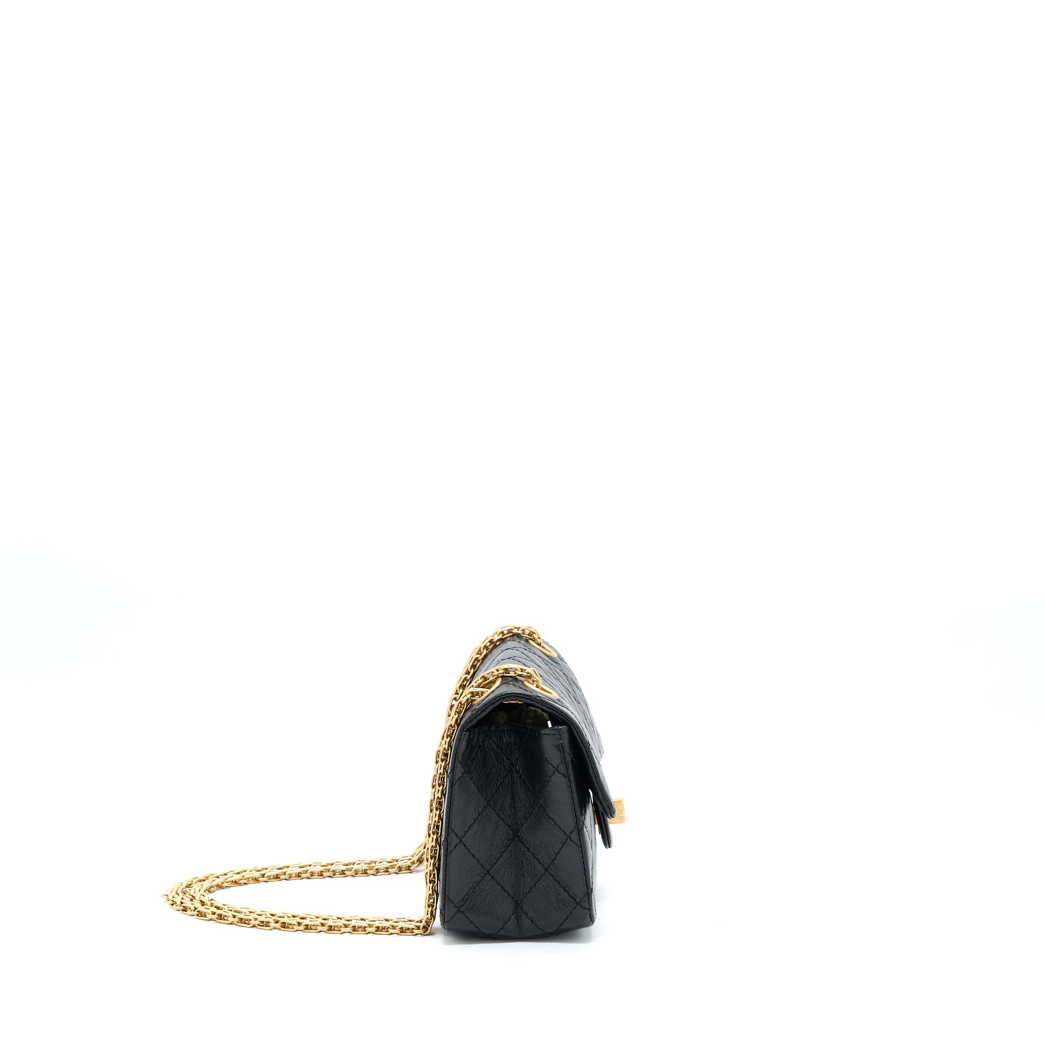 Chanel Mini 2.55 Reissue Flap Bag Aged Calfskin Black Brushed