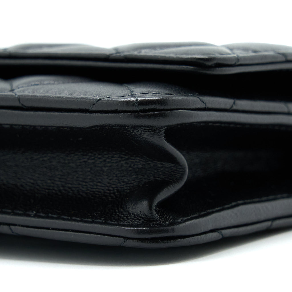 Chanel 22B Pearl Crush Wallet On Chain Lambskin Black  (Microchip)