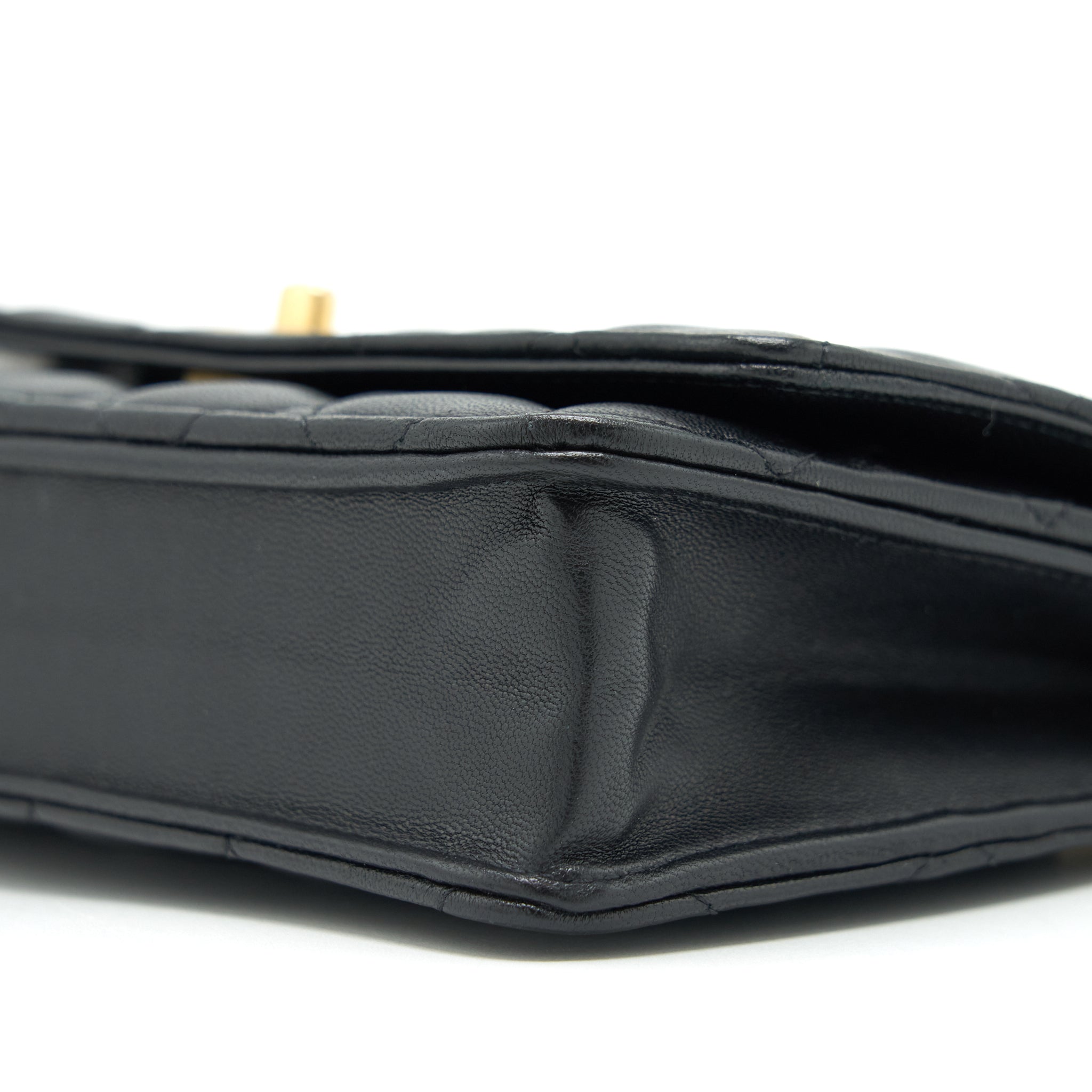 Chanel 22C Pearl Crush Wallet On Chain Lambskin Black