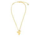 Chanel Faux Pearl / Strass Africa Map Necklace Gold Tone