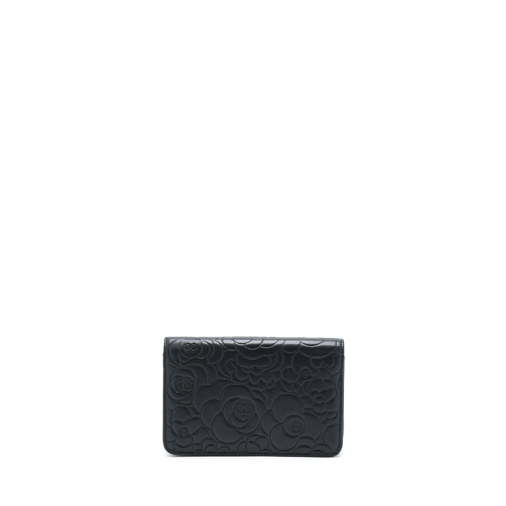 Chanel Camellia Wallet On Chain Lambskin Black