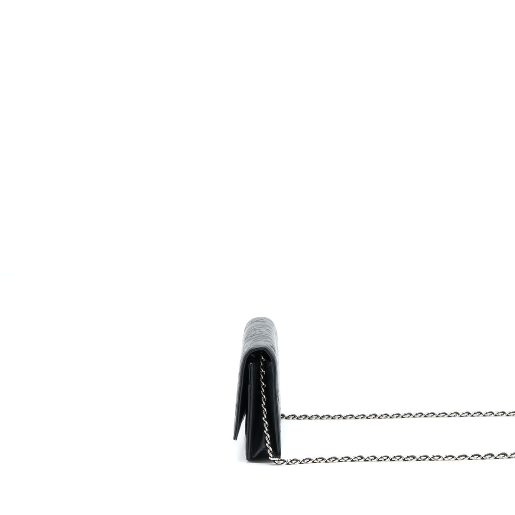 Chanel Camellia Wallet On Chain Lambskin Black