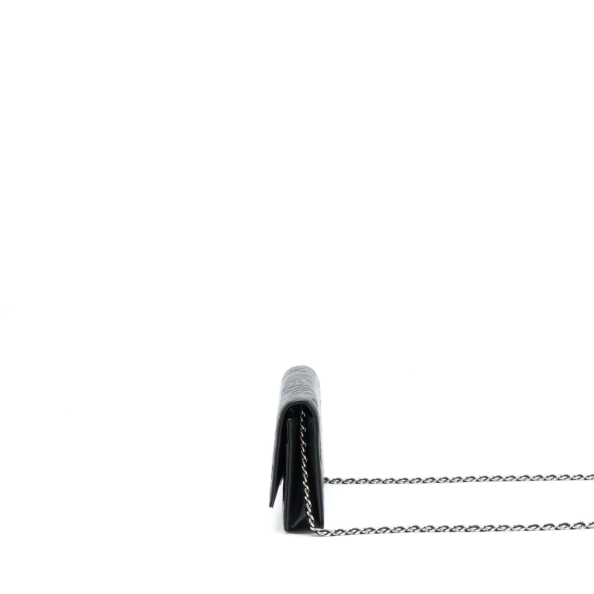 Chanel Camellia Wallet On Chain Lambskin Black