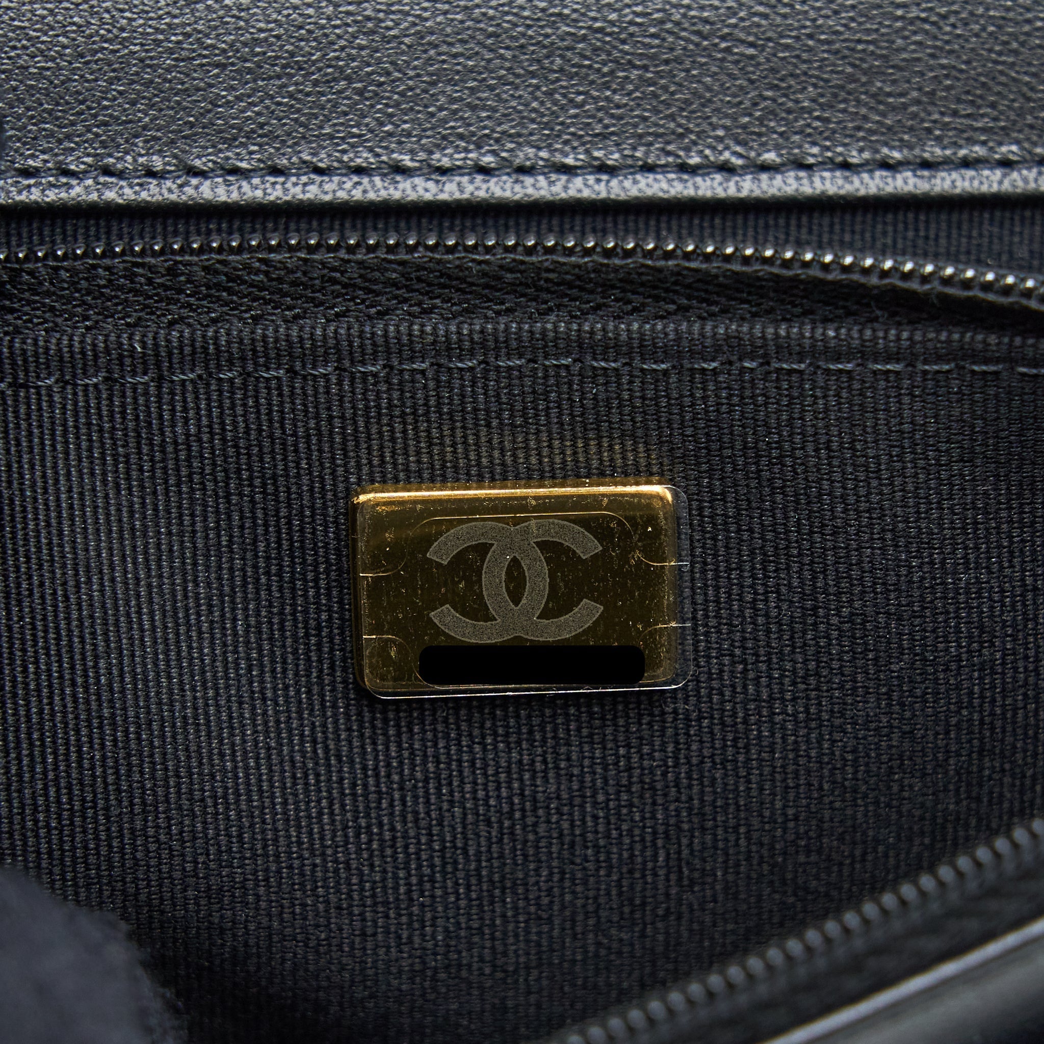 Chanel Detailed Top Handle Wallet on Chain Lambskin Black  (Microchip)