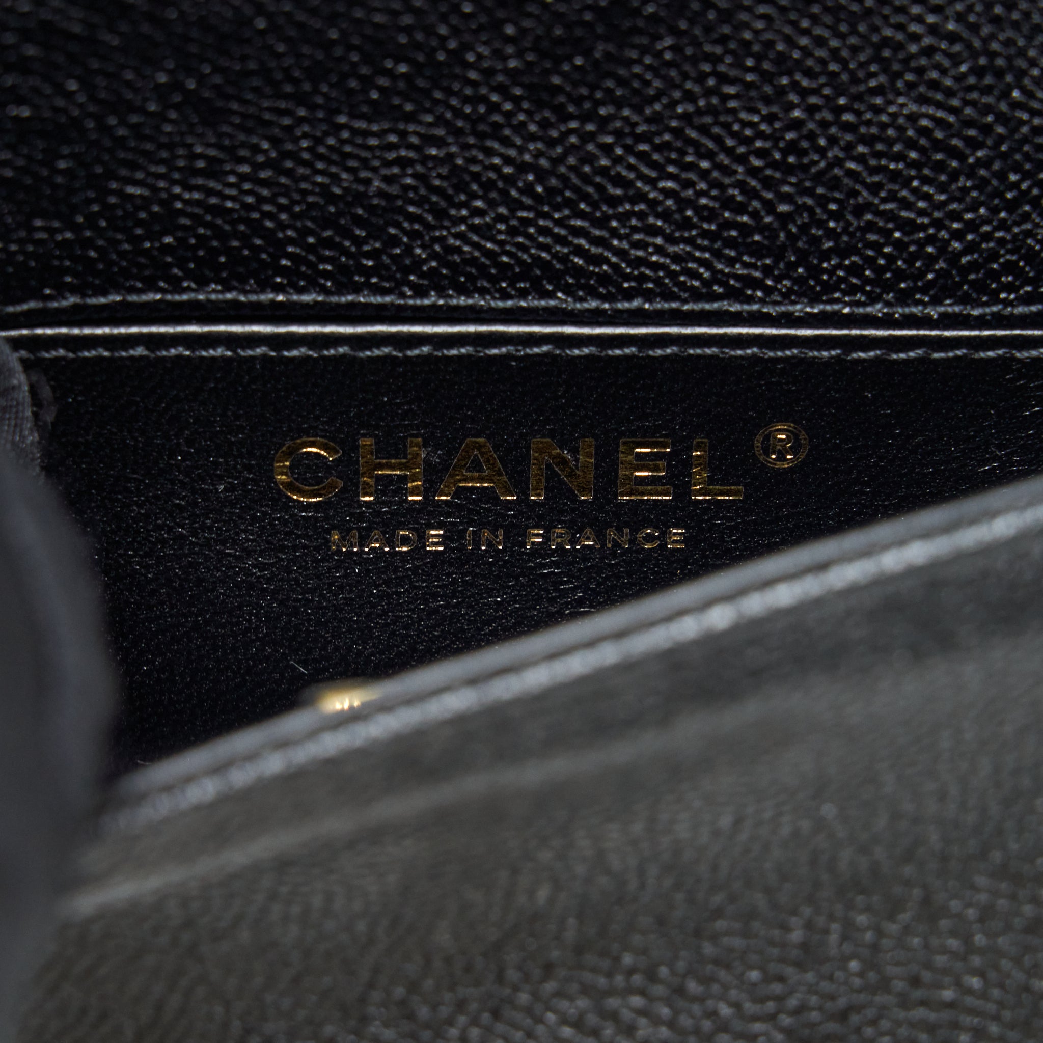 Chanel Mini Chevron Boy Bag Grained Calfskin Black L