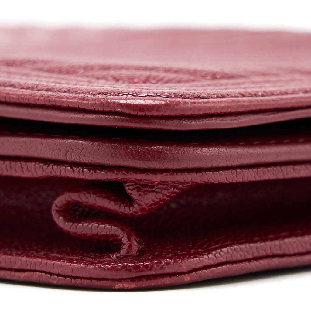 Chanel Boy Wallet On Chain Chevron Caviar Red Brushed