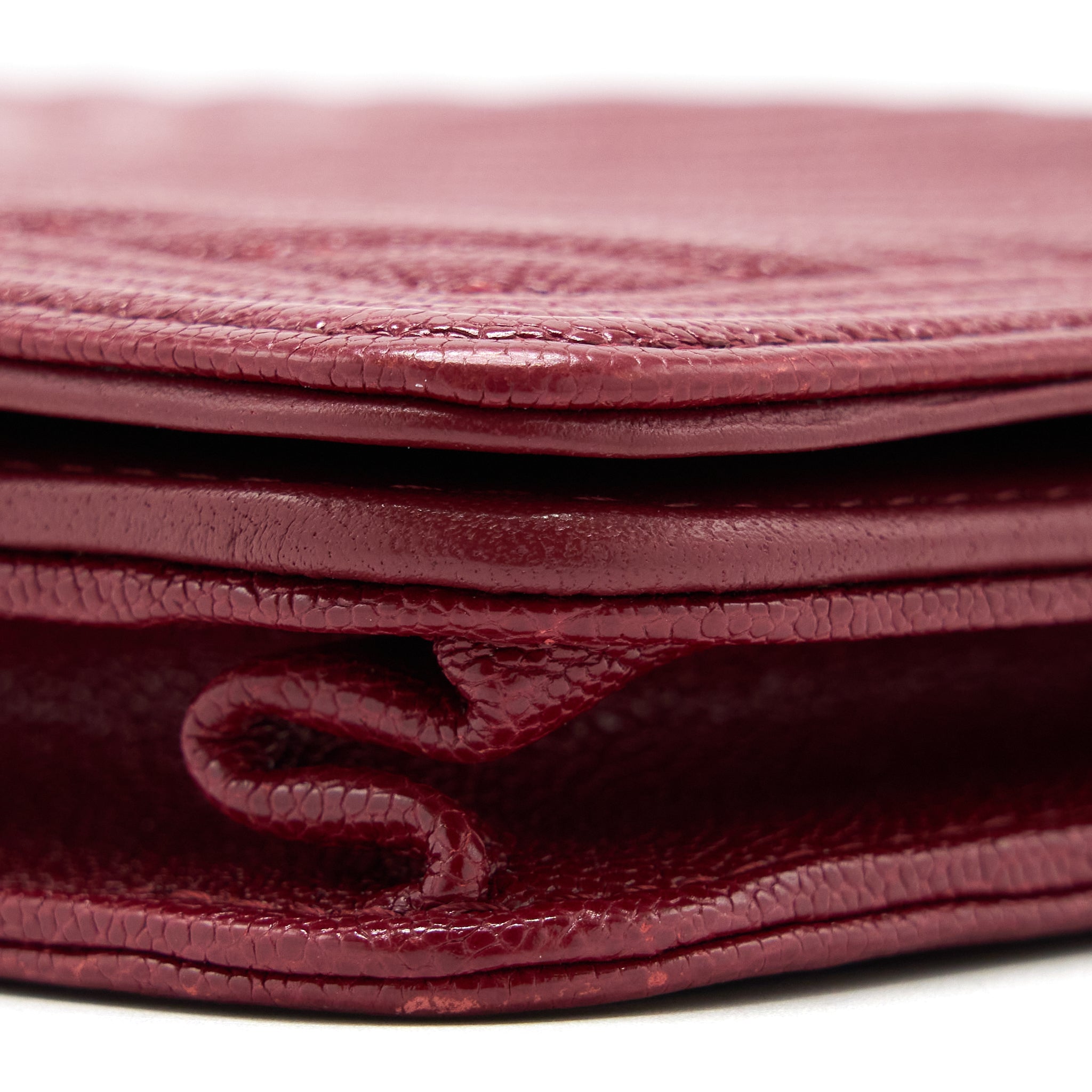 Chanel Boy Wallet On Chain Chevron Caviar Red Brushed