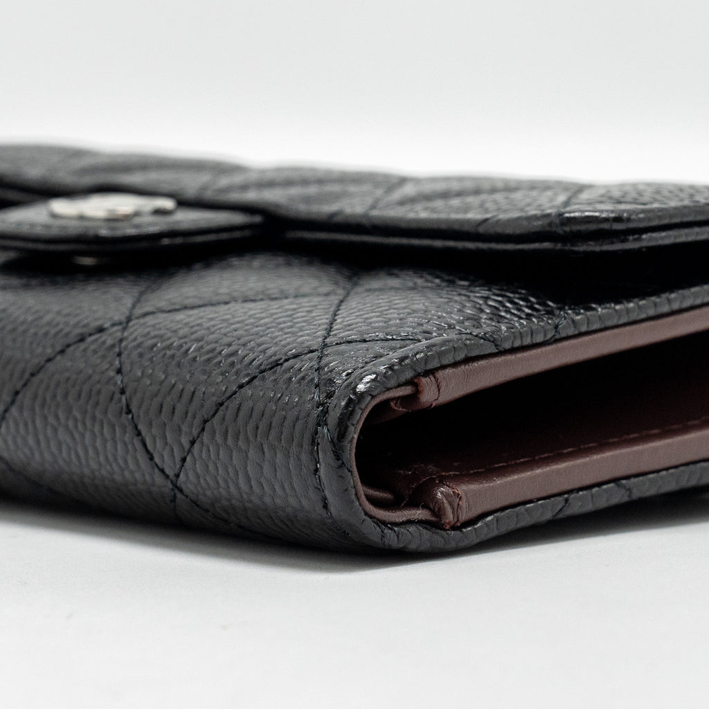 Chanel Classic Flap Wallet Caviar Black  (Microchip)