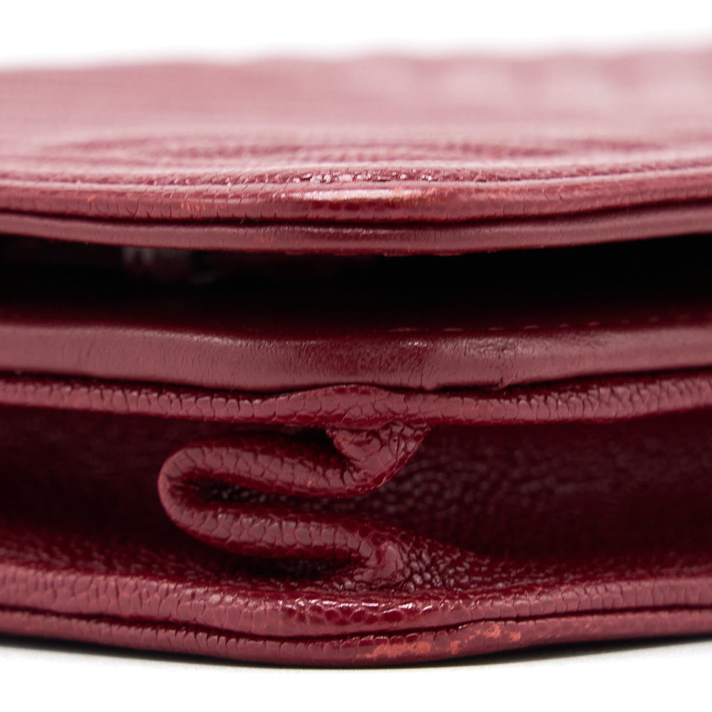 Chanel Boy Wallet On Chain Chevron Caviar Red Brushed