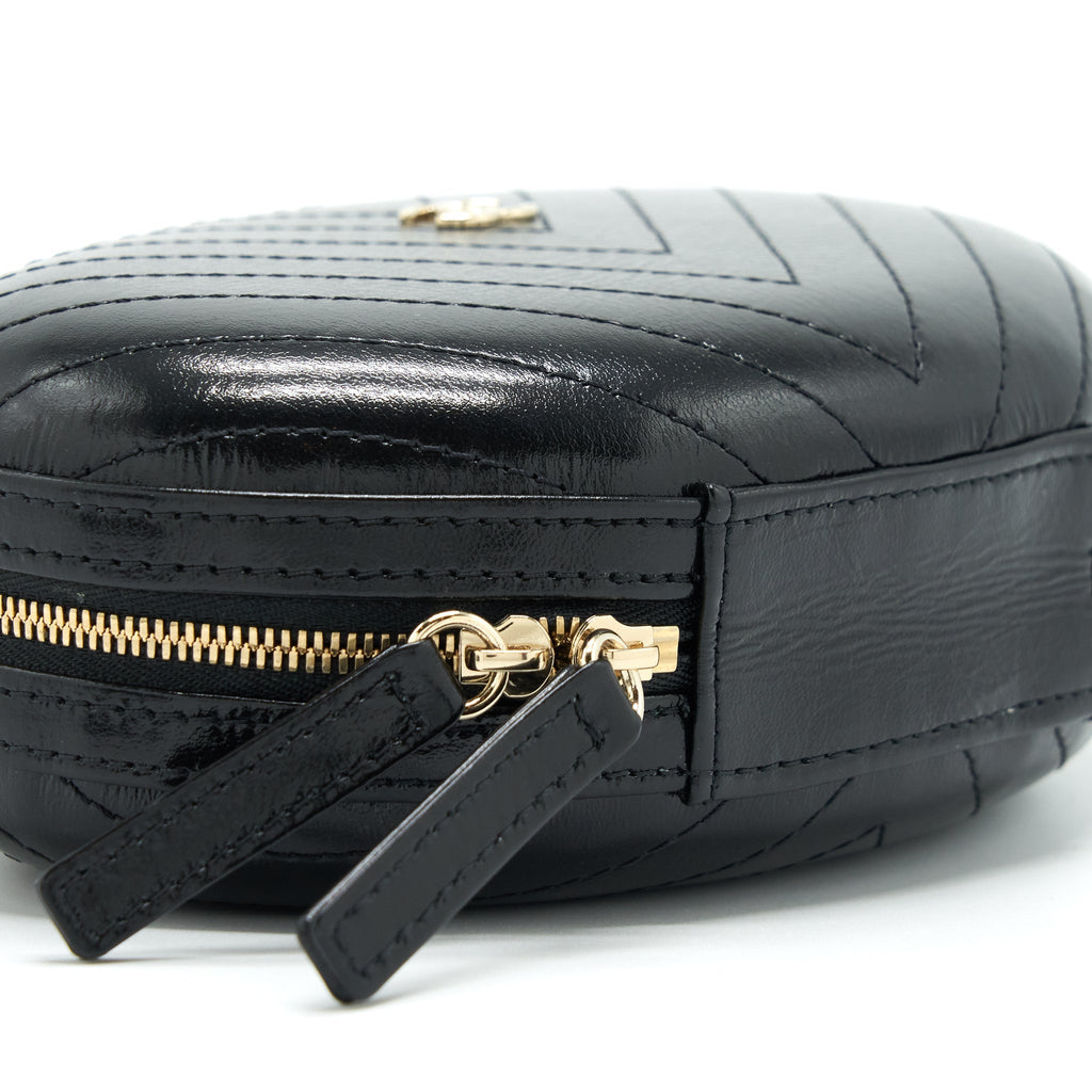 Chanel La Pausa Evening Bag Chevron Calfskin Black L