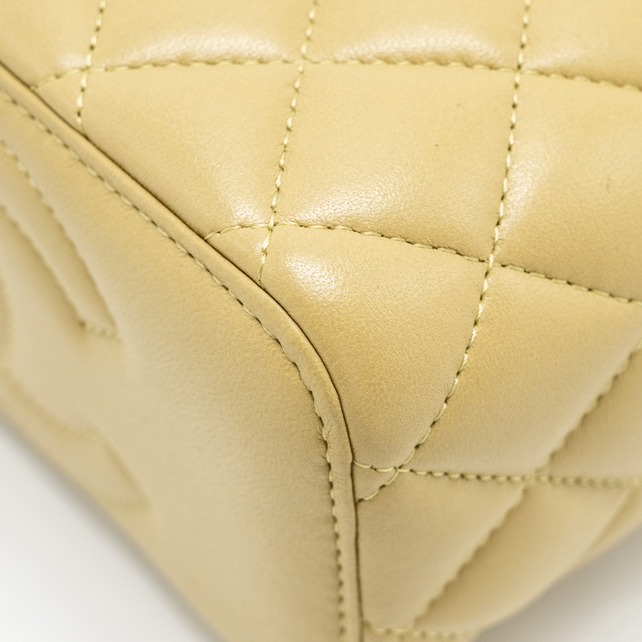 Chanel Coco Letter Long Vanity With Chain Lambskin Green  (Microchip)