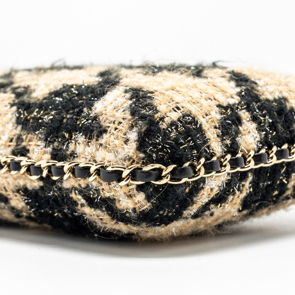 Chanel Vertical Phone Case Tweed beige / black L