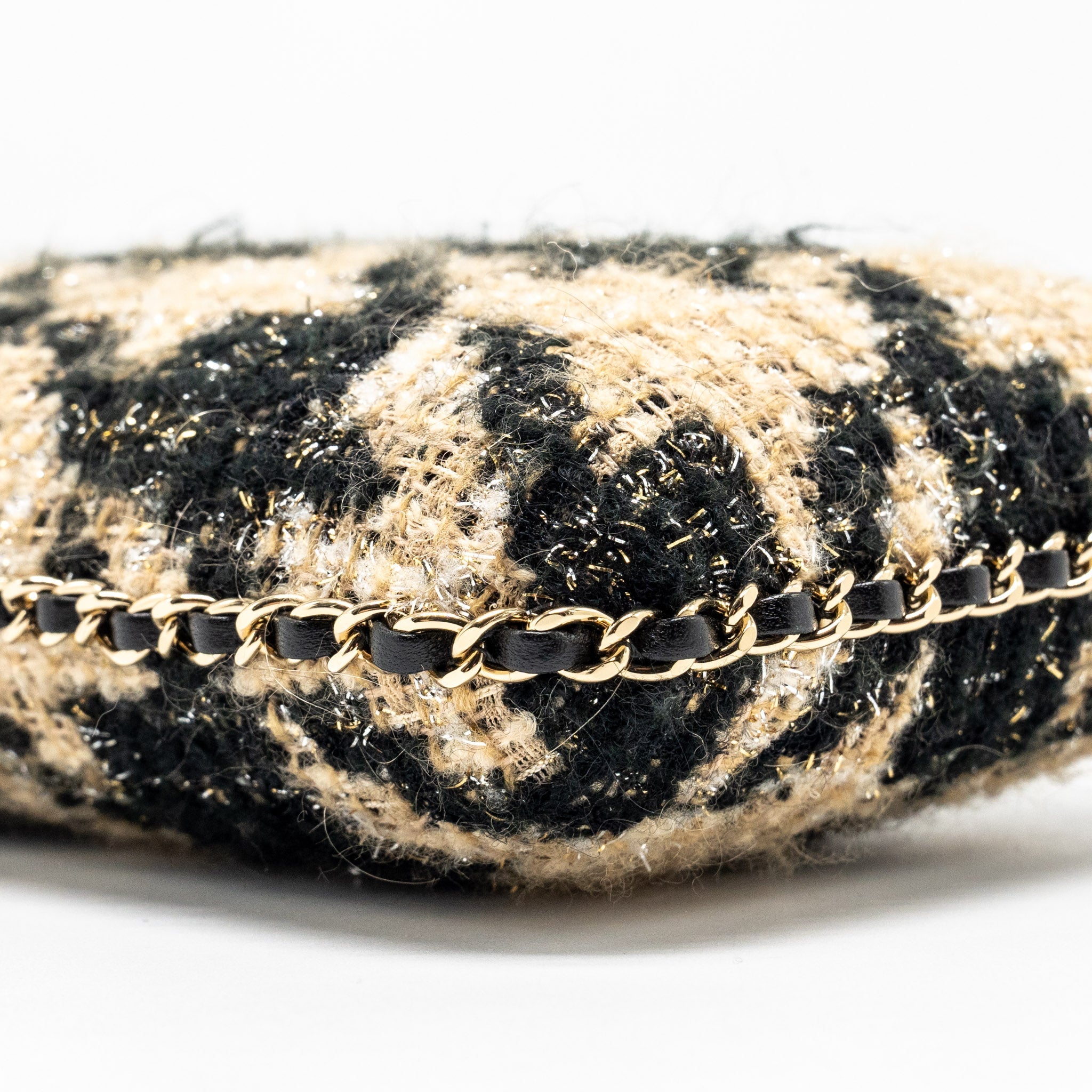 Chanel Vertical Phone Case Tweed beige / black L
