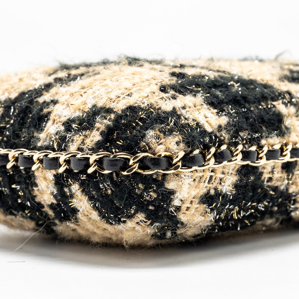 Chanel Vertical Phone Case Tweed beige / black L