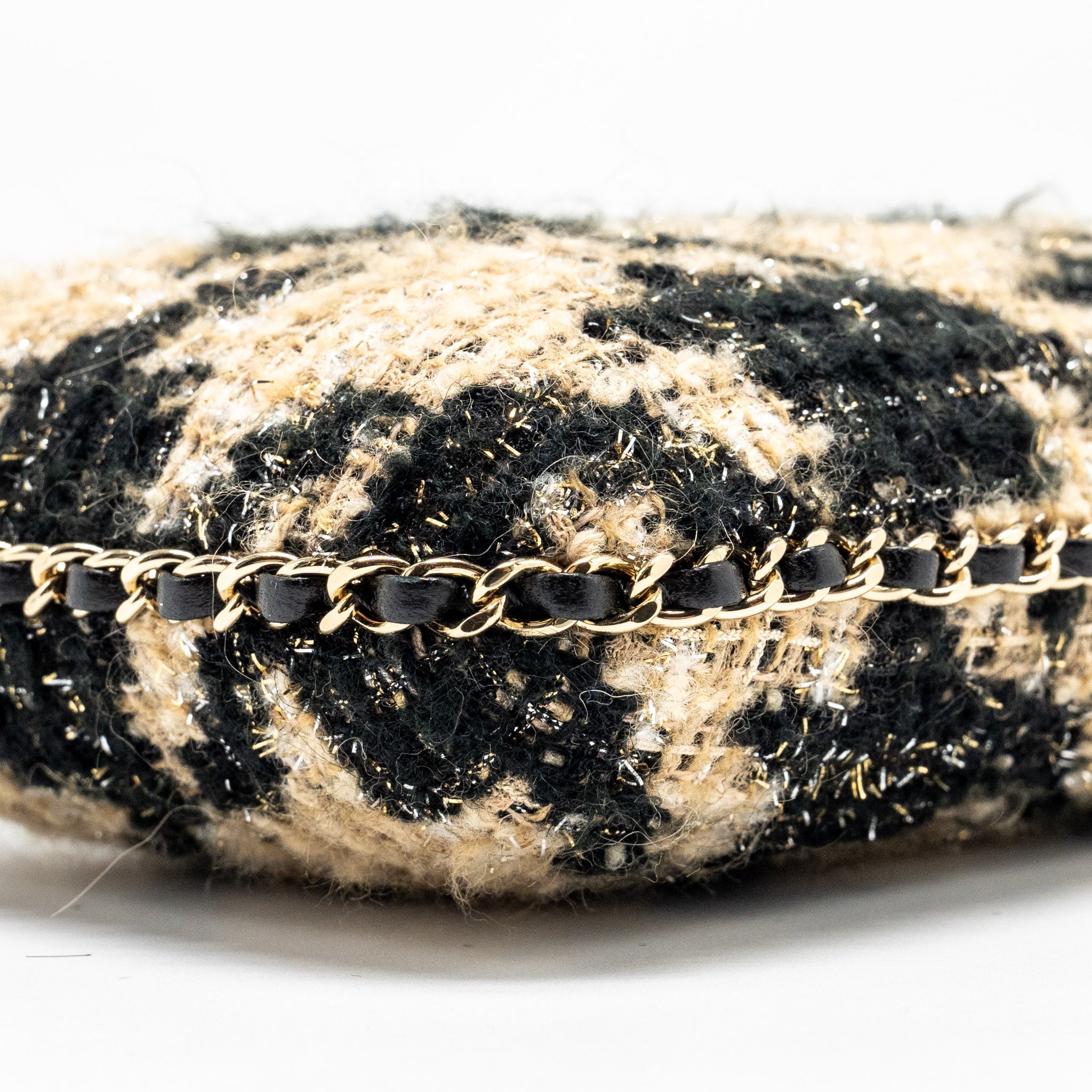 Chanel Vertical Phone Case Tweed beige / black L