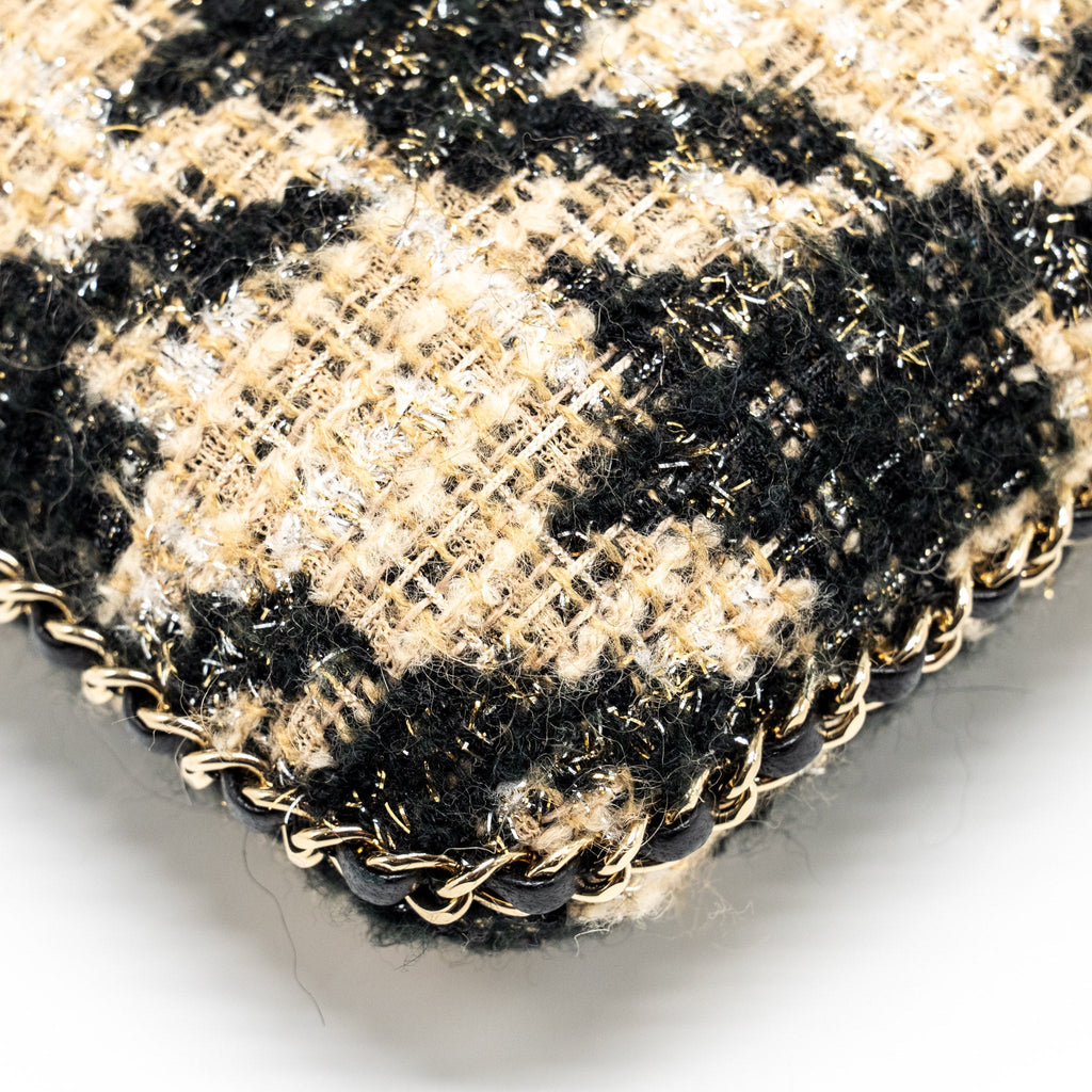 Chanel Vertical Phone Case Tweed beige / black L