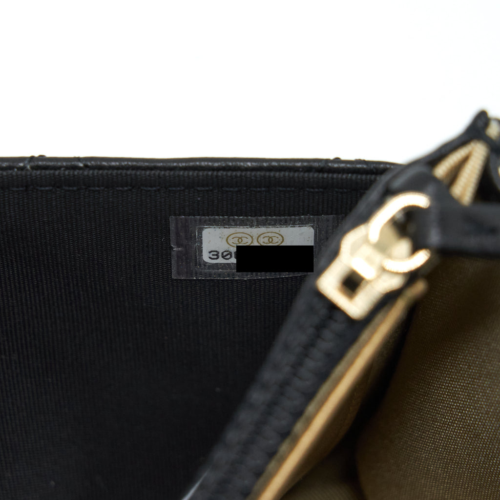 Chanel Pearl Crush Wallet On Chain Lambskin Black