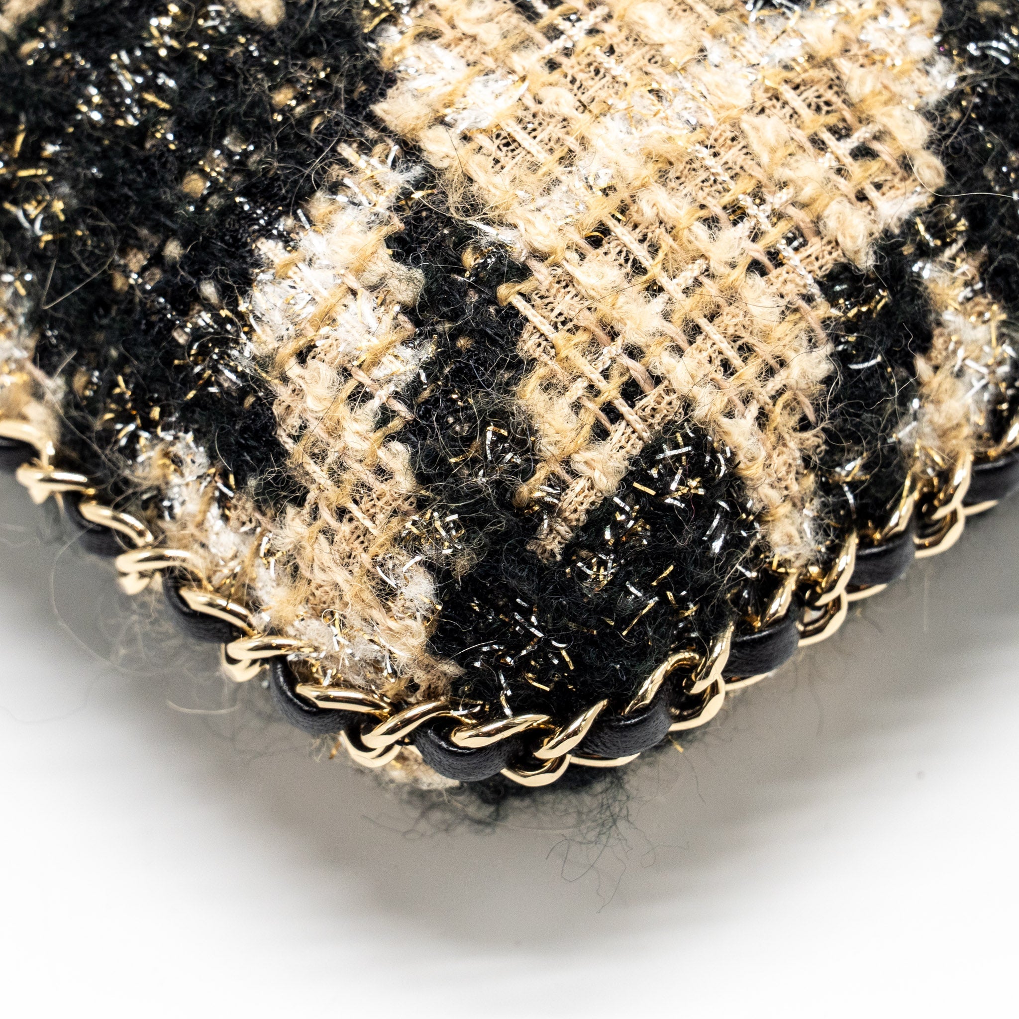 Chanel Vertical Phone Case Tweed beige / black L