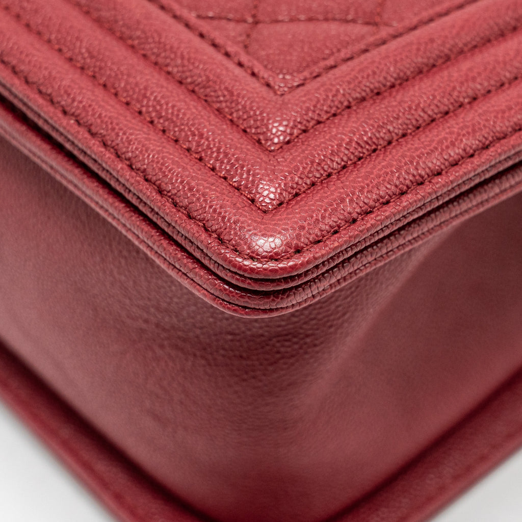 Chanel Medium Boy Bag Caviar Red