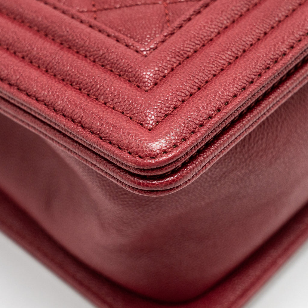 Chanel Medium Boy Bag Caviar Red