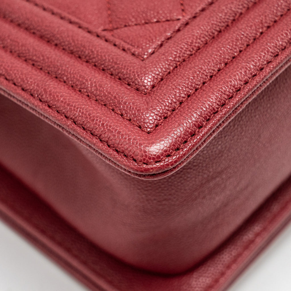 Chanel Medium Boy Bag Caviar Red
