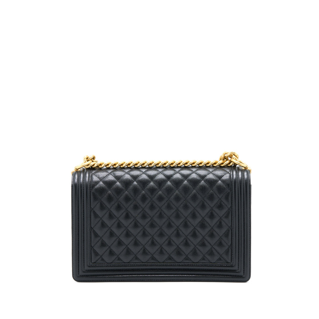 Chanel Boy Bag 28cm Caviar Black Brushed